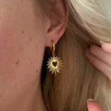 Stainless Heart Sun Drop Earrings