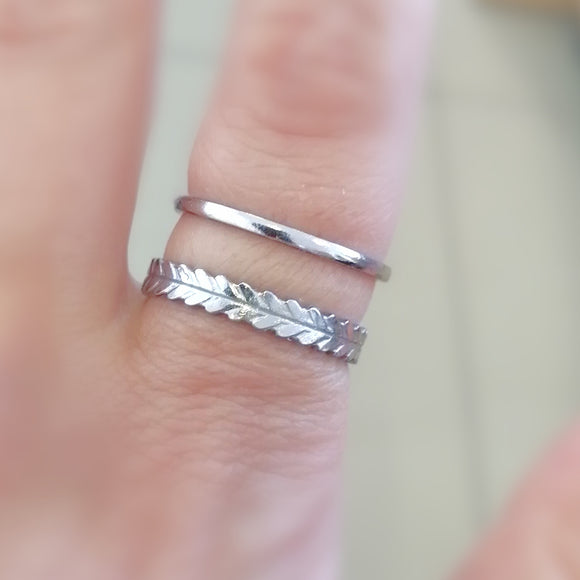 2 layers silver stainless adjustable ring