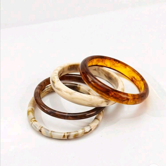 4pcs Set Vintage Style Acrylic Resin Bracelet