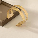 Textured Cuff stainless Bangle bracelet