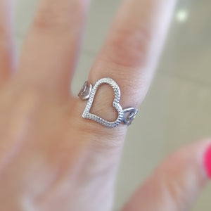 Heart shaped silver stainless rings