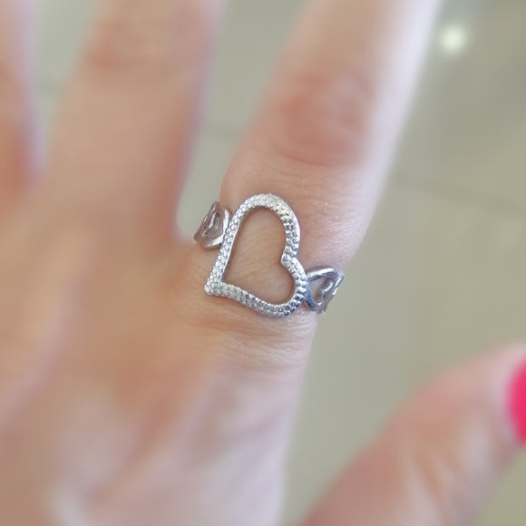 Heart shaped silver stainless rings