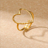 Stainless Heart Design Simple Style Ring