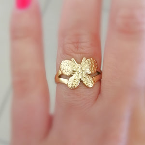 Butterfly adjustable stainless ring
