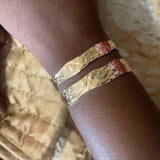 Textured Cuff stainless Bangle bracelet