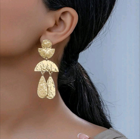 Boho gold drop earrings