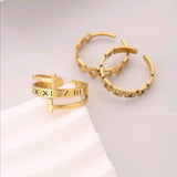 3pcs/Set Stainless Steel Letter adjustable Rings