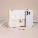 Whithe straw bag with a strap