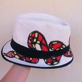 Straw hat hand painted snake