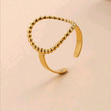 Stainless Steel Baroque Style Wide Face Open Ring