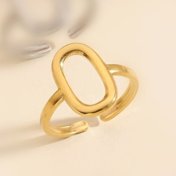 Oval stainless adjustable ring