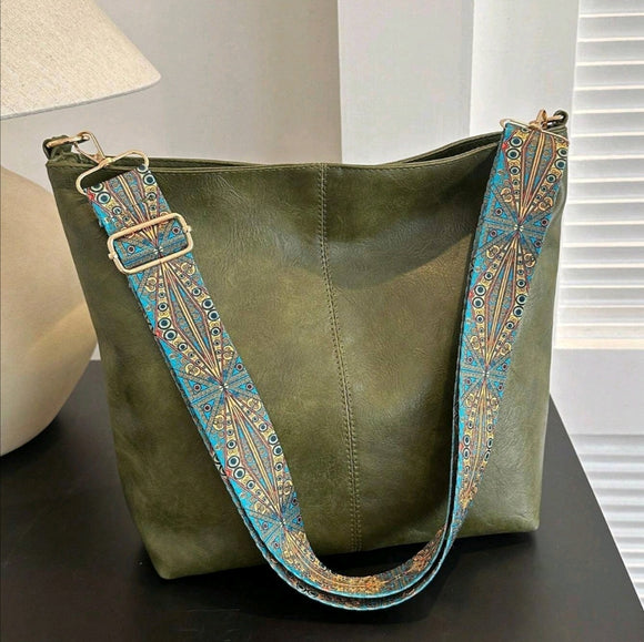 Olive pu shoulder bag