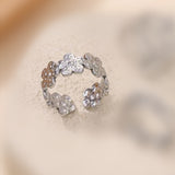 Flower stainless adjustable ring