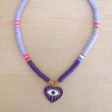 Surfer necklace heart eye