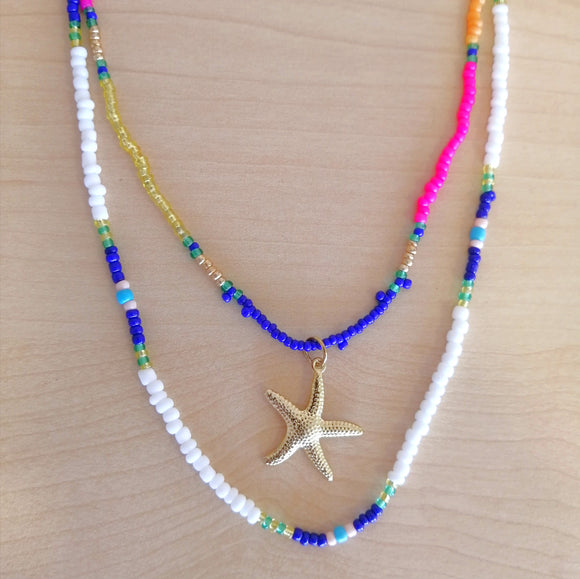1pc New Style Braided Layered Necklace With multicolor Bead