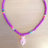 Slim surfer fish necklace