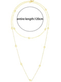 Stainless Steel Hollow Floral Design Long Necklace