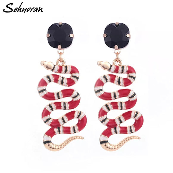 Sehuoran Oorbellen Snake Drop Earrings For Women Geometric Statement Earring