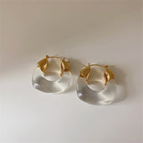 Retro hyperbole geometric transparent resin earrings