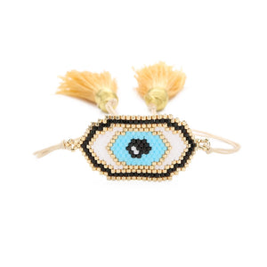 Evil Eye Gold Bracelet For Women Fashion  Jewellery Miyuki Bead with tassel