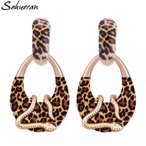 Brow tiger snake drop earrings