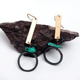Vintage Green Stone Drop Earrings For Women