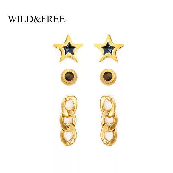 minimalist Star Tassel Stud Earrings Set For Women