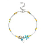 Beads star shell anklet