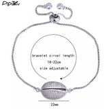 High quality Zirconia silver adjustable shell bracelet