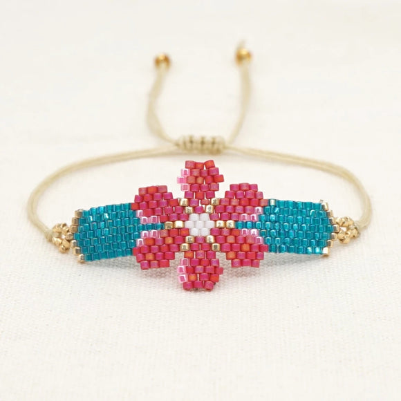 Miyuki Handmade Bracelet Delica Jewelry Flower Pattern