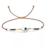 Fatima hand white shells adjustable bracelet