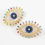 Fashion Imitation Pearl Alloy Round Eye Earrings