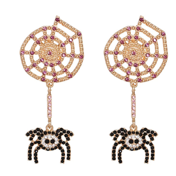 Punk Spider crystal Earrings