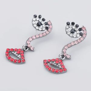 Lip eye Shape Rhinestone Long Earrings