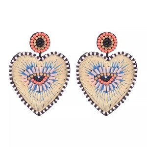Bohemian Oorbellen Multicolor Heart Dangle Earrings