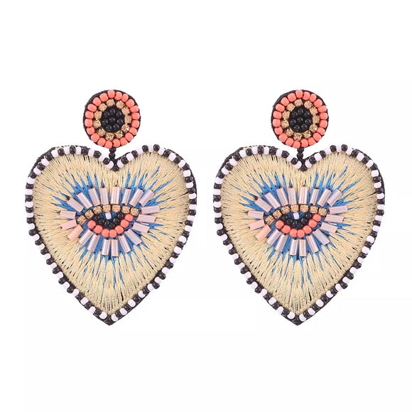 Bohemian Oorbellen Multicolor Heart Dangle Earrings
