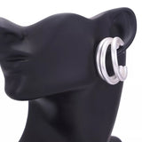 Three Round Hoop Earrings For Woman Gold Mat Color Big Earrings Bohemian
