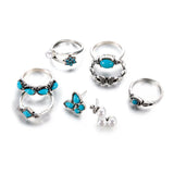 Knuckle ring earrings set