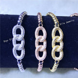 Chic micro pave zirconia rope bracelet