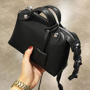 Black Bag with Flower Tassel