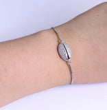 High quality Zirconia silver adjustable shell bracelet