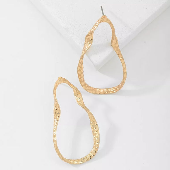 Irregular Gold Twisted Ear Shape Stud Earrings For Women