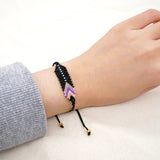 Handmade Black Rope Miyuki Beaded Arrows Bracelets