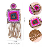 Handmade Fringed Bohemian Glass Bead Drop Earring Party