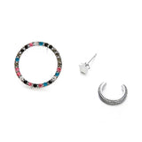 Round crystal cuff set of earrings