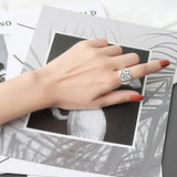 Sterling silver minimalist flower adhustable ring
