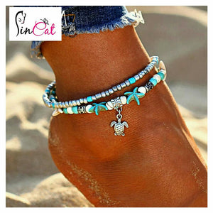 Beads turtle anklet set