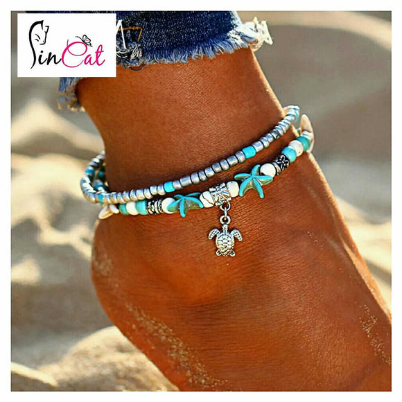 Beads turtle anklet set