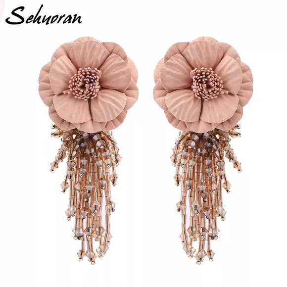 Tassel Earrings For Women Flower Fringed drop earrings