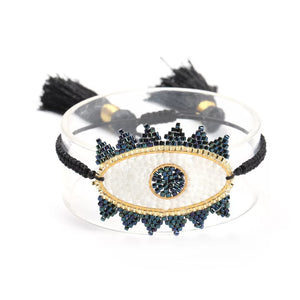 Evil eye handmade black miyuki beads bracelets